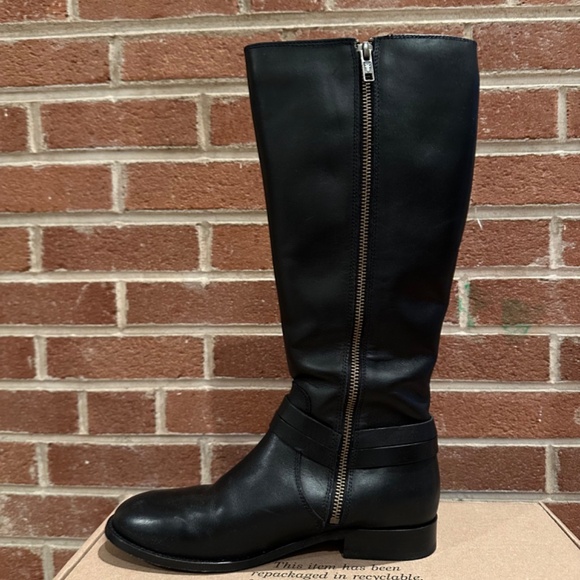 Frye Melissa Leather Riding Boots Back Zip Snap Tall Boots Women's Sz 7 B - Picture 3 of 10